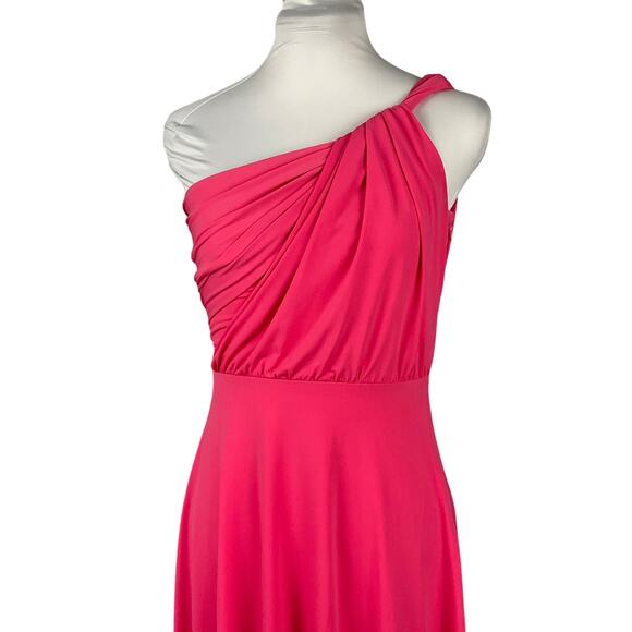 ANN TAYLOR Dress One Shoulder Cocktail Event HOCO sz 4 NWT NEW Pink Elegant - Picture 3 of 12